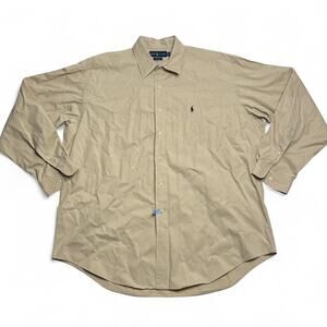 Ralph Lauren Blake Button Up Shirt Beige XL Classic Cotton